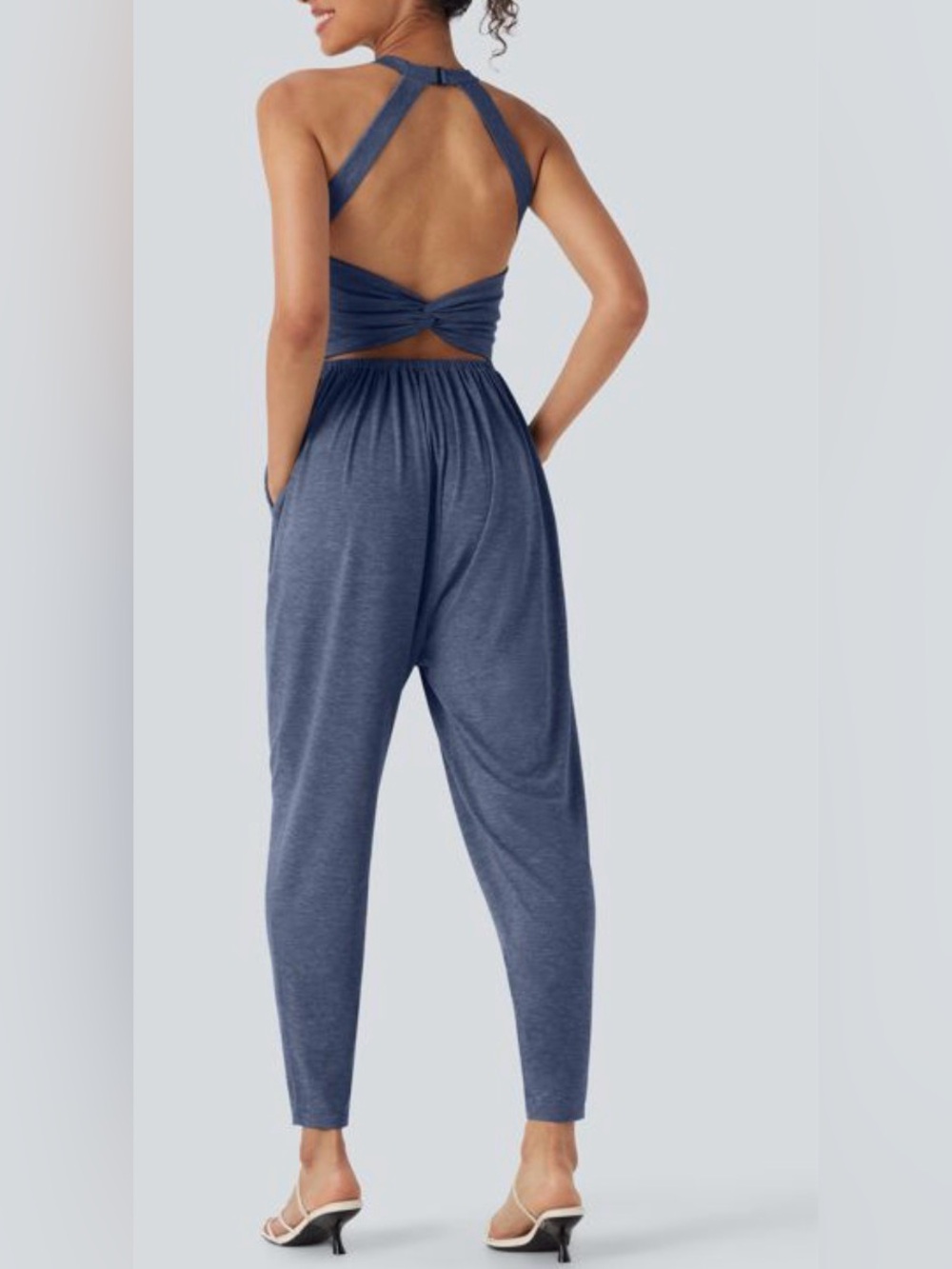Halara U Neck Harem Casual Jumpsuit with Pockets-Easy Peezy Edition - Picture 1 of 9